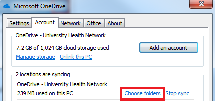 OneDrive Sync Select Folders