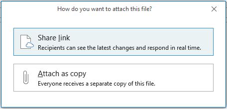 Share With Outlook as separate copy