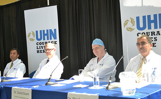Photo of the transplant doctors at the news conference