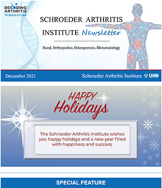 Schroeder Arthritis Institute Newsletter December 2021