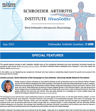 Schroeder Arthritis Institute Newsletter July 2022