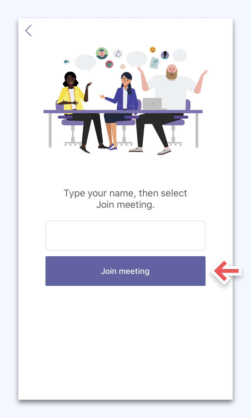 Screenshot Teams join meeting
