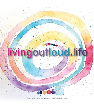 LivingOutLoud.Life ad with colourful spiral and text