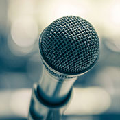 close-up of a microphone
