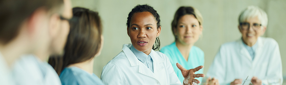 group of doctors talking