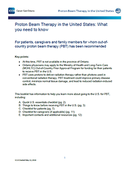 Proton Therapy FAQ for Patients and Families (CCO)
