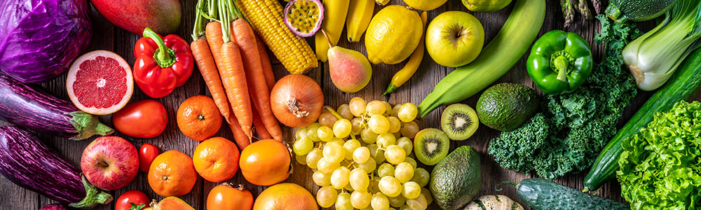 colorful image of the multiple fruits and vegetables