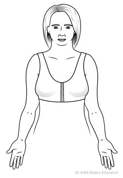 Line drawing of surgical bra