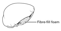 Line drawing of fibre fill prosthesis