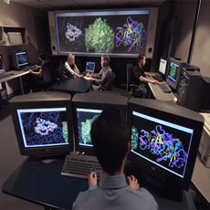 Image of monitors at research lab