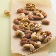Image of a handful of mixed nuts