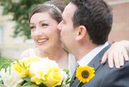Hodgkin's Lymphoma survivor Suzanne Urpecz and her husband on their wedding day