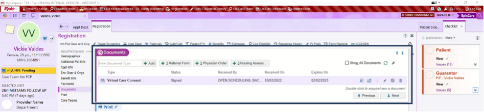 screenshot registration