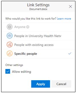 Share Window with external Users