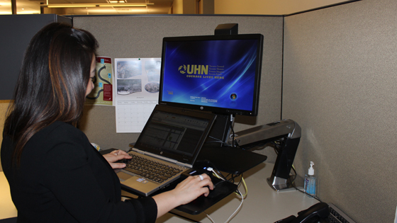 Image of Melissa Chin at her standing desk