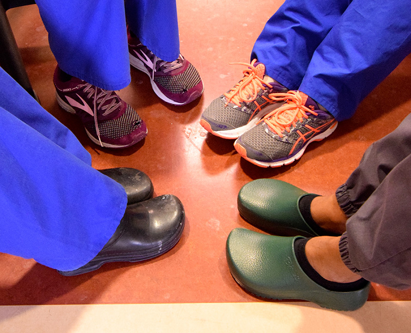 Shot of nurses shoes