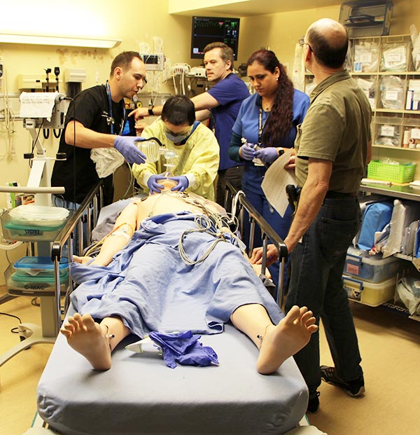 Staff participating in simulation 