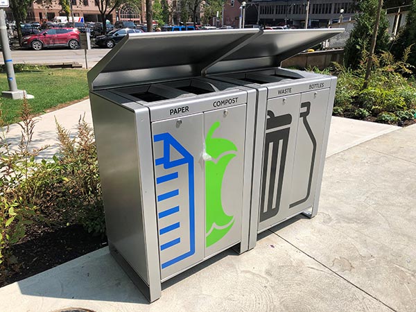 Recycling and waste bin 