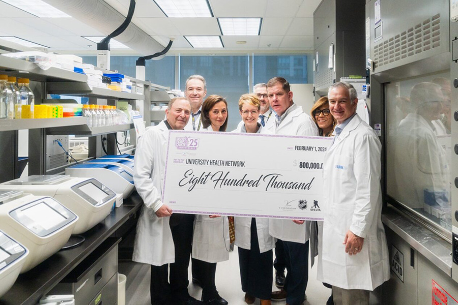 lab with big cheque