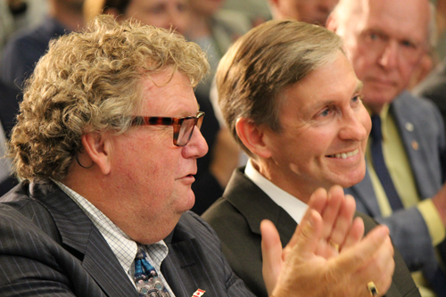 The Honourable Ed Holder, Minister of State  and UHN President and CEO Dr. Peter Pisters