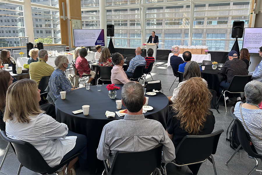 Kevin Smith talking at Patient Partners event