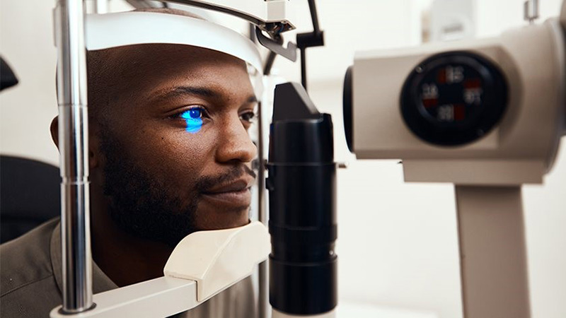 Man having his eye examined 