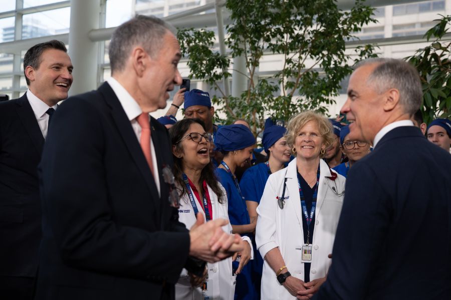 Mr. Carney speaking with UHN staff