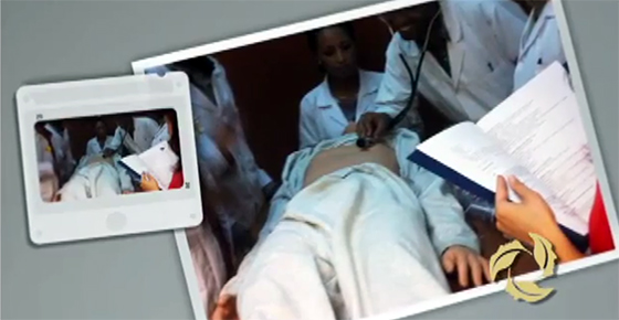 a screen shot from Dr. Megan Landes' grant application video shows physicians being trained in Ethiopia