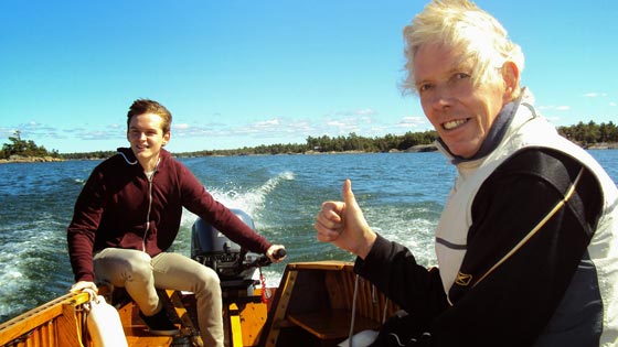 John and his son in boat 