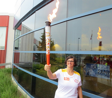 Image of Antonia Purdy carried the Pan Am Games Torch 