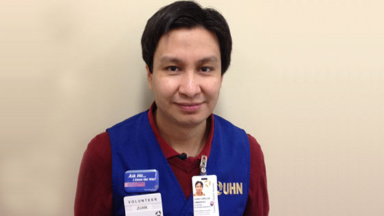 Juan Carlos, volunteer at Toronto General Hospital