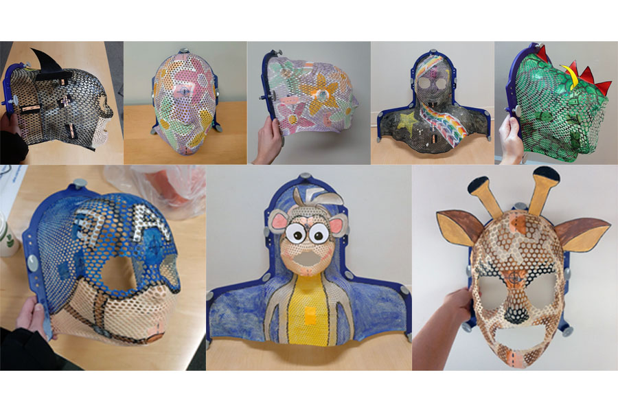 Collage of painted masks
