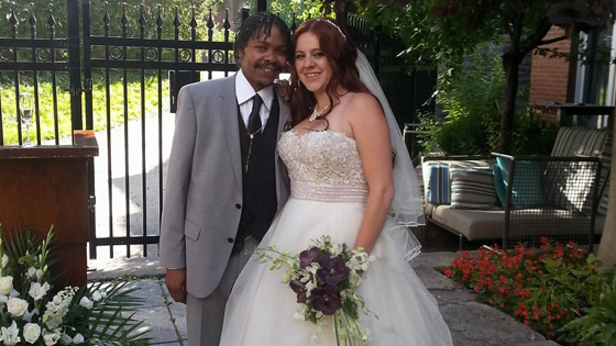 Wedding photo of Marcel and wife 