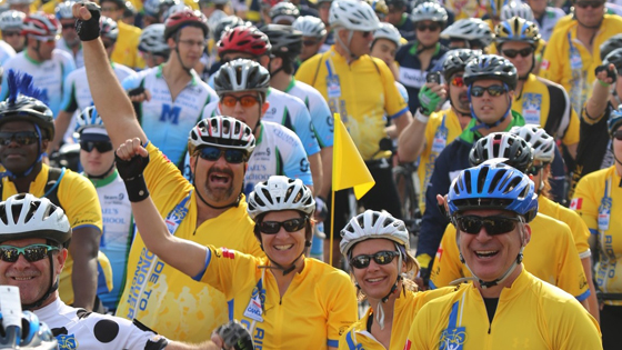 Grant (second from the left) is riding 200km+ in the 2014 Enbridge Ride to Conquer Cancer