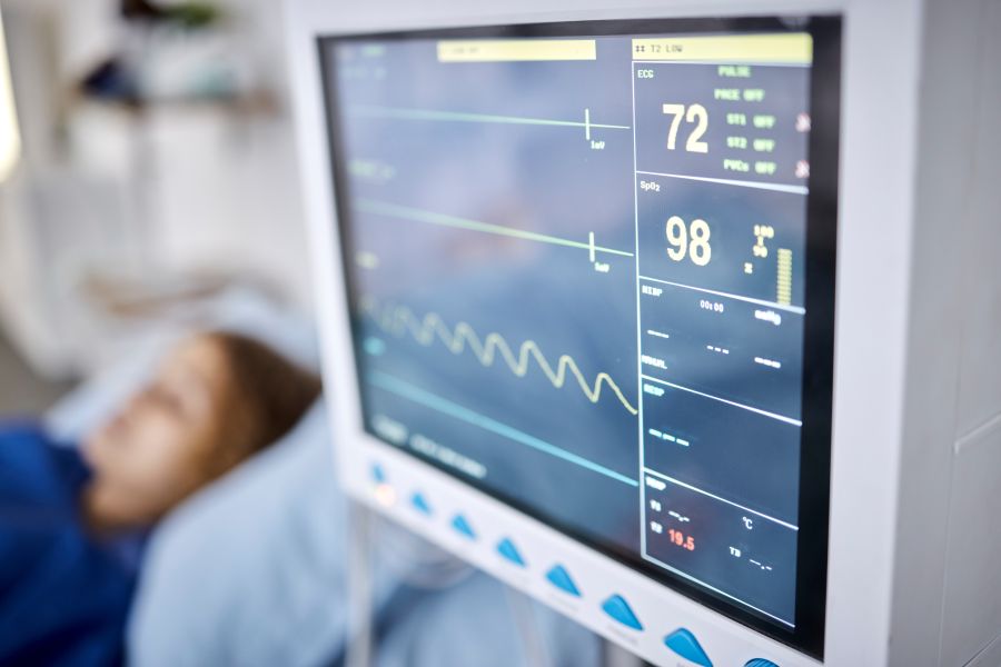 hospital monitoring system displaying patient