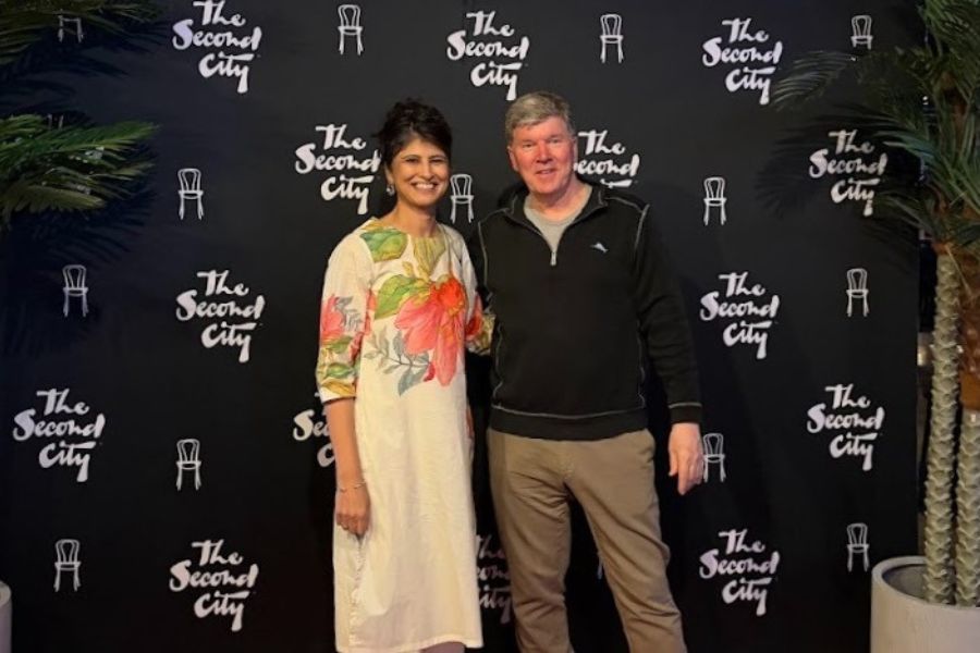 Dr. Abha Gupta and Keith Stewart at AYA Lights Up Fundraiser