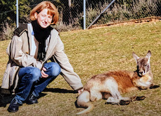 Beate Sander with kangaroos