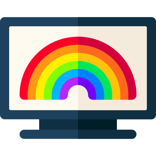 icon a rainbow on a tv screen