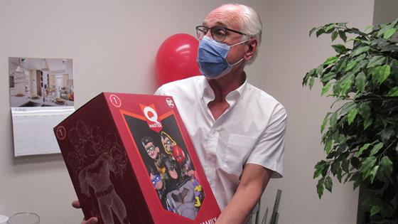 Dr. Maxymiw receives a gift of Batman