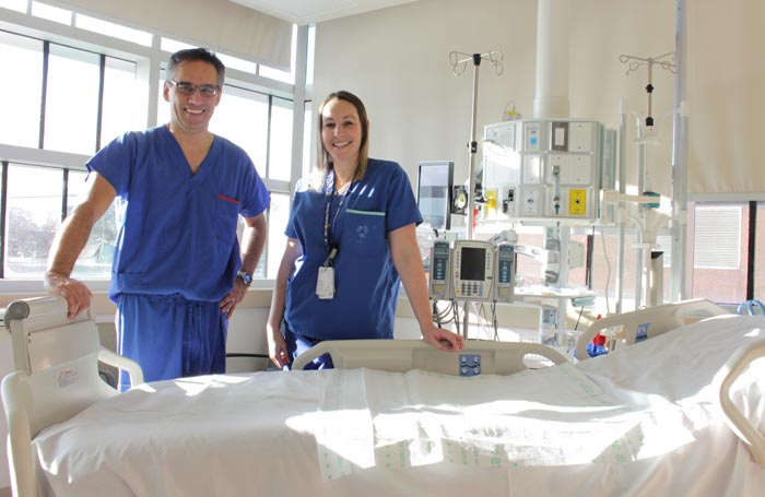Dr. Singh and Jenn Leblanc in ICU