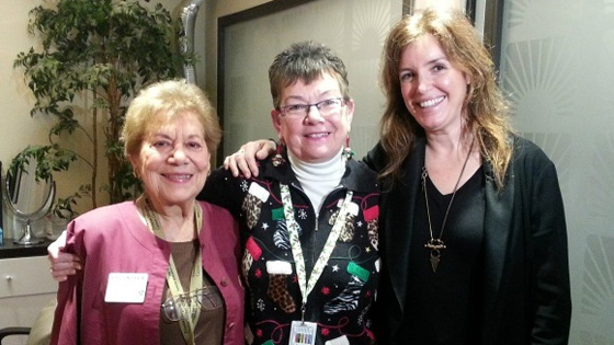 Image of Nina Betson, Barb Tiano, and CBC host Gill Deacon