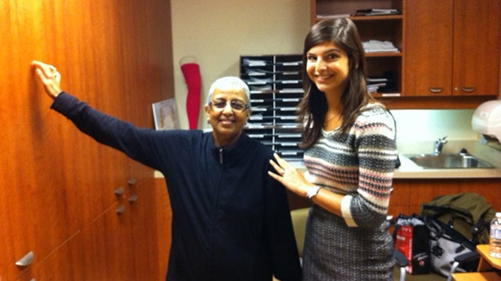Leila Amin, occupational therapist at Princess Margaret's Function and Mobility clinic, helped  Neel Dutt